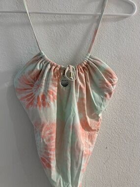 Roxy Girls' Coral & Mint Tie-Dye One-Piece Swimsuit